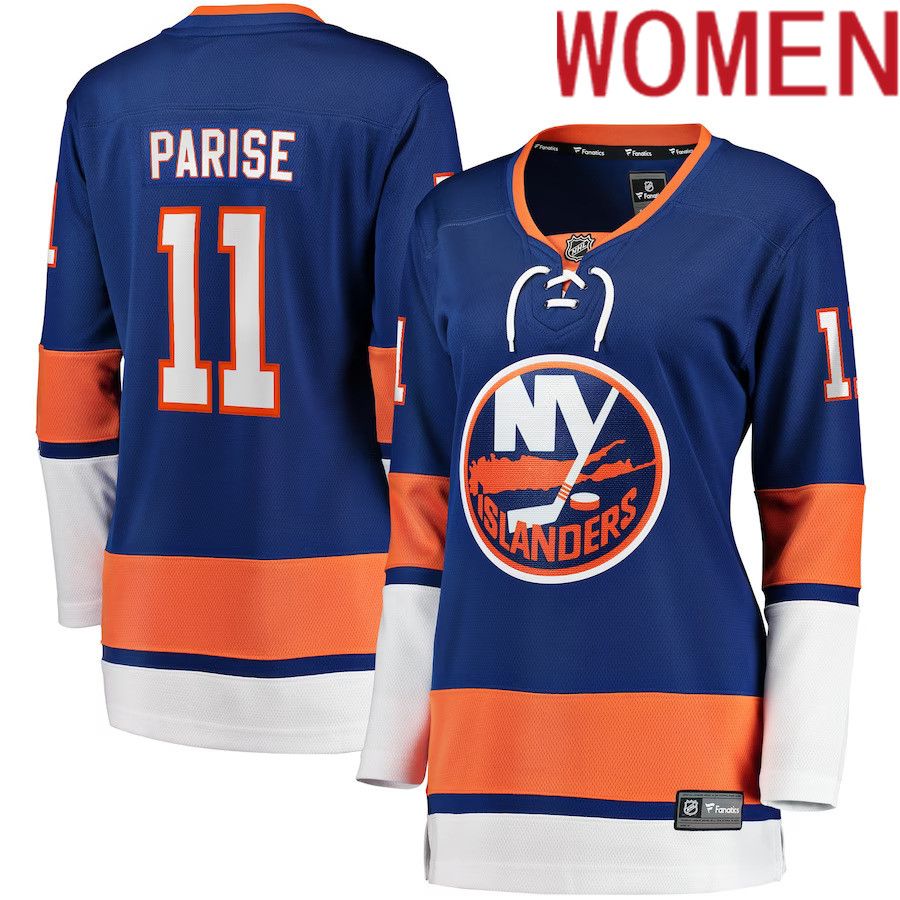 Women New York Islanders 11 Zach Parise Fanatics Branded Royal Home Breakaway Player NHL Jersey